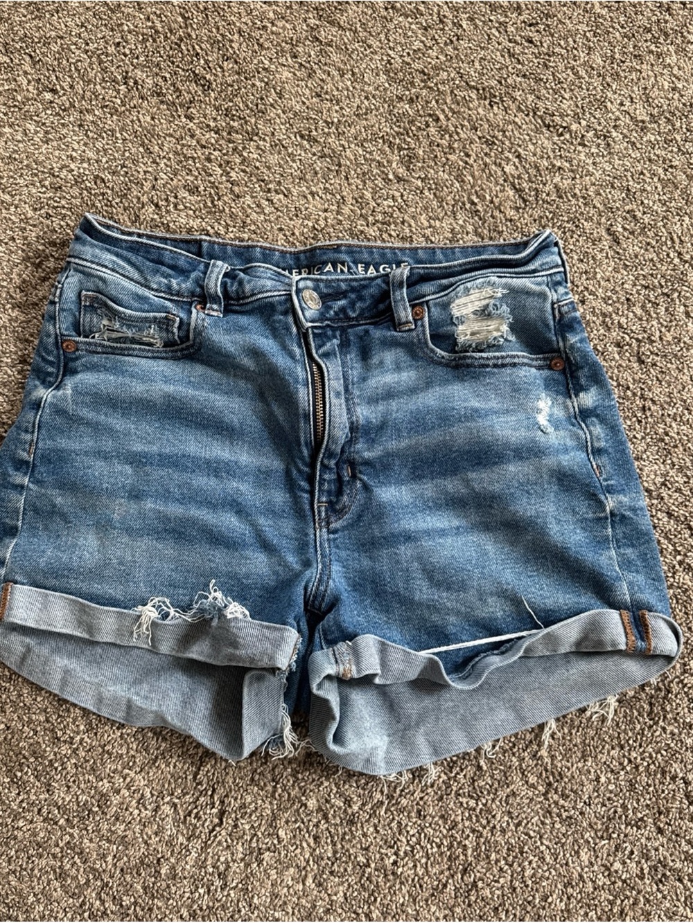 American Eagle Outfitters Stretch Women's Size 6 Distressed Denim Mom Shorts